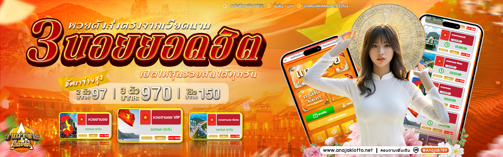 3 หวยเวียดนามยอดฮิต by อาณาจักร lotto